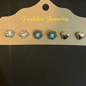 Costume jewelry earrings 3 pairs